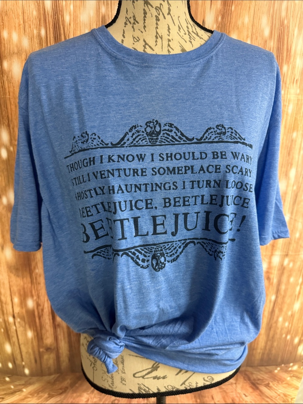Gildan Blue Beetlejuice Graphic Short Sleeve Tee